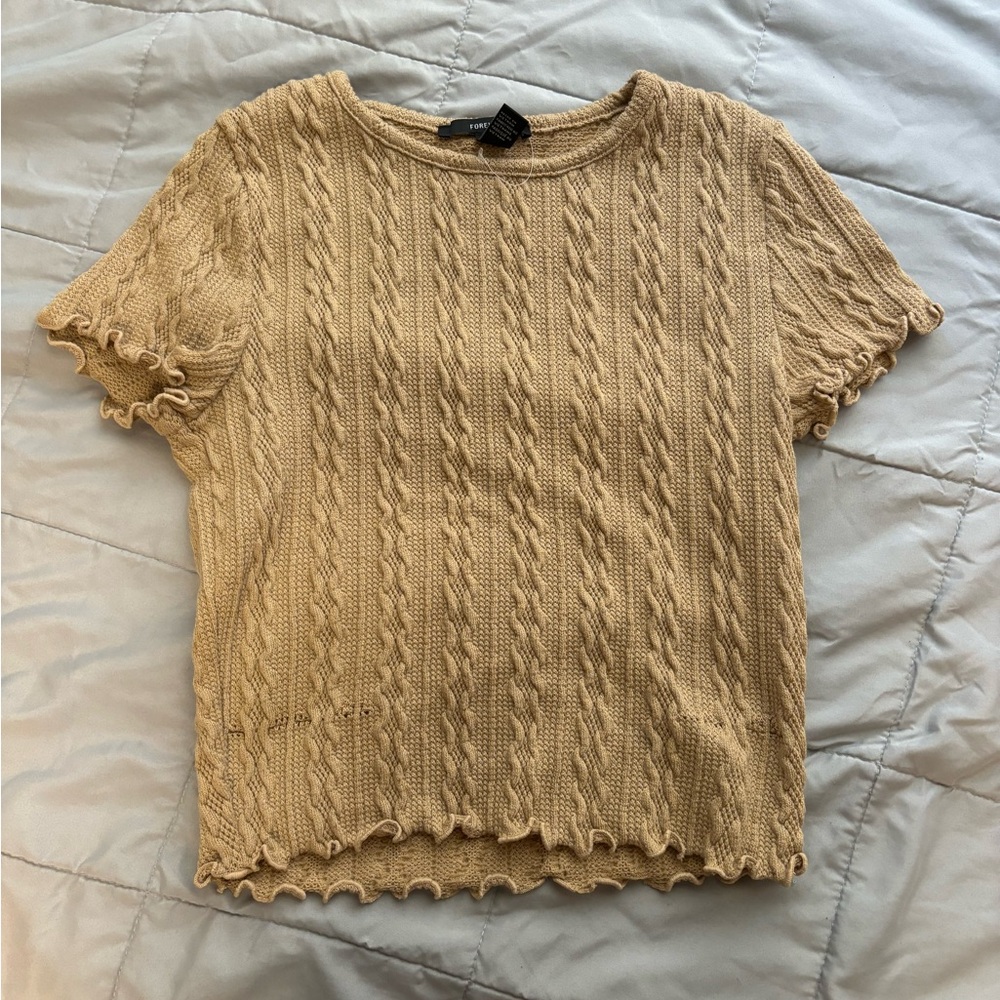 Forever 21 tan knit top size M